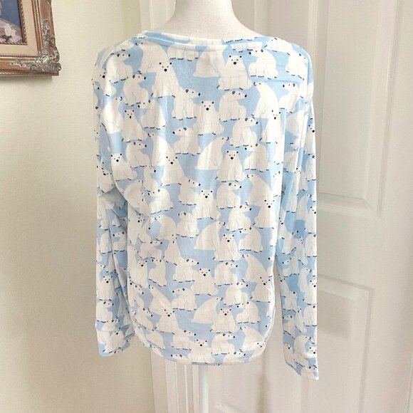 Target Polar Bear Holiday Matching Family Pajama Top Wondershop™ Blue Large - Picture 5 of 9
